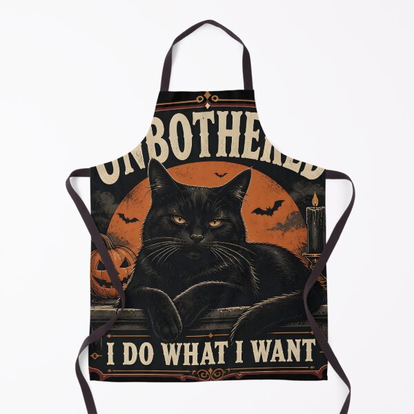 Item preview, Unbothered Black Cat Halloween Retro Screen Print designed and sold by RoyesButler.