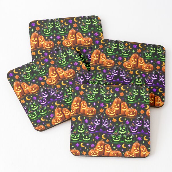 Item preview, Neon Halloween Pumpkin Pattern designed and sold by DansCreations42.