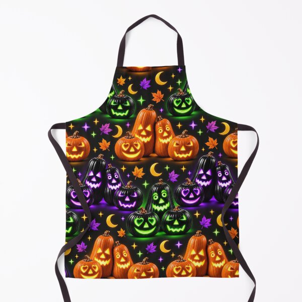 Item preview, Neon Halloween Pumpkin Pattern designed and sold by DansCreations42.