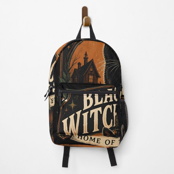 Item preview, Black Cat Witch House Black Cat Halloween Retro Screen Print designed and sold by KristenosNehk.