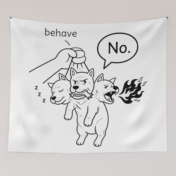 Item preview, Funny Cerberus No Behave  designed and sold by MythoWorldddd.