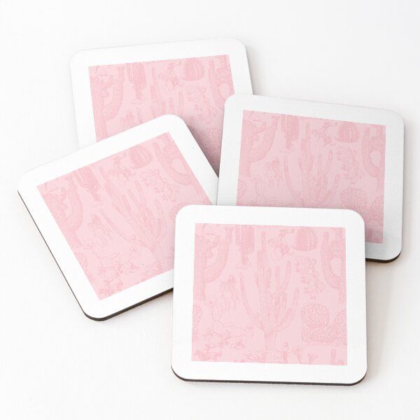 Item preview, Western Cactoile with Cowgirls in Tonal Powder Pink designed and sold by YesterdayColl.