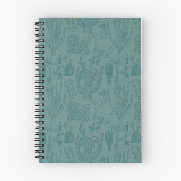 Item preview, Western Cactoile with Cowgirls in Tonal Verdigris Green designed and sold by YesterdayColl.