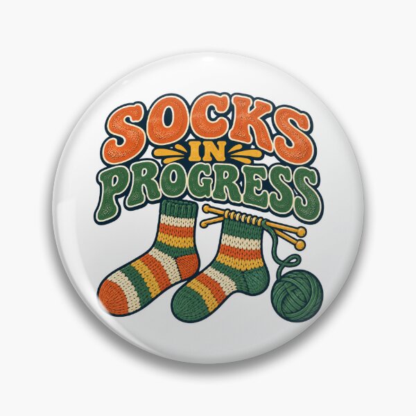 Item preview, Socks in Progress – Funny Retro Knitting Design designed and sold by EastEndTownie.