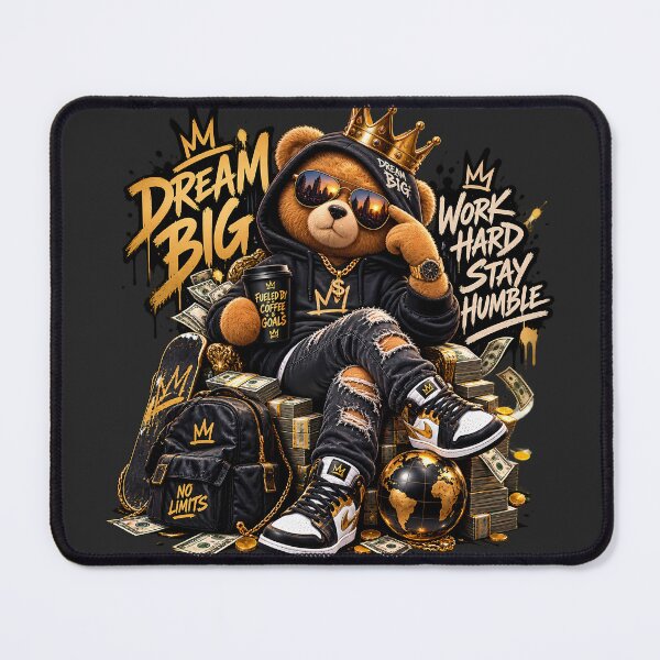 Item preview, Luxury Hustle Bear Dream Big Work Hard designed and sold by Raslanity.