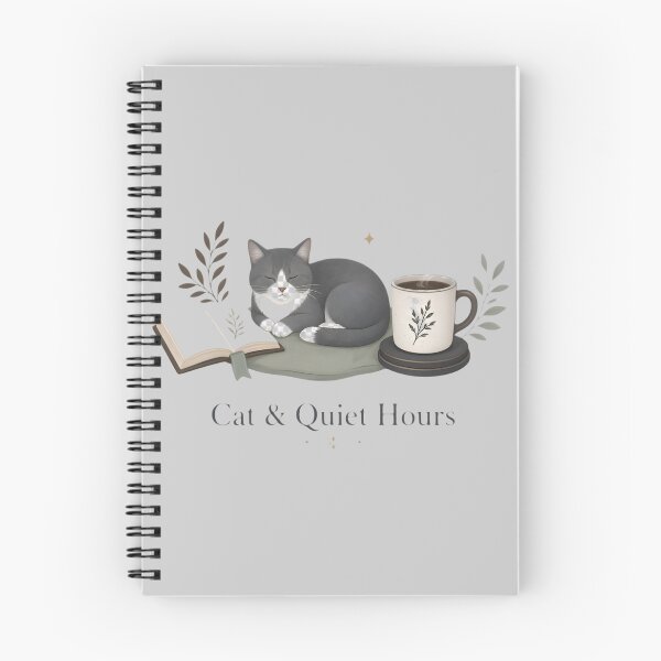 Item preview, Cat & Quiet Hours — Cozy Coffee Book Cat Art designed and sold by Sadanova.
