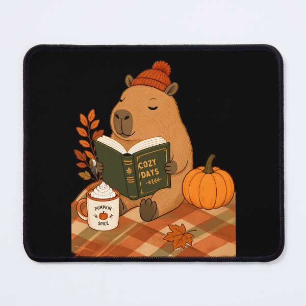 Item preview, Cozy Autumn Reading Capybara Pumpkin Spice Days designed and sold by LeSoniPapaPrint.