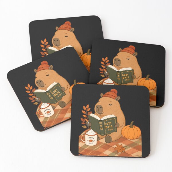 Item preview, Cozy Autumn Reading Capybara Pumpkin Spice Days designed and sold by LeSoniPapaPrint.