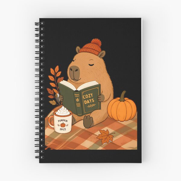 Item preview, Cozy Autumn Reading Capybara Pumpkin Spice Days designed and sold by LeSoniPapaPrint.