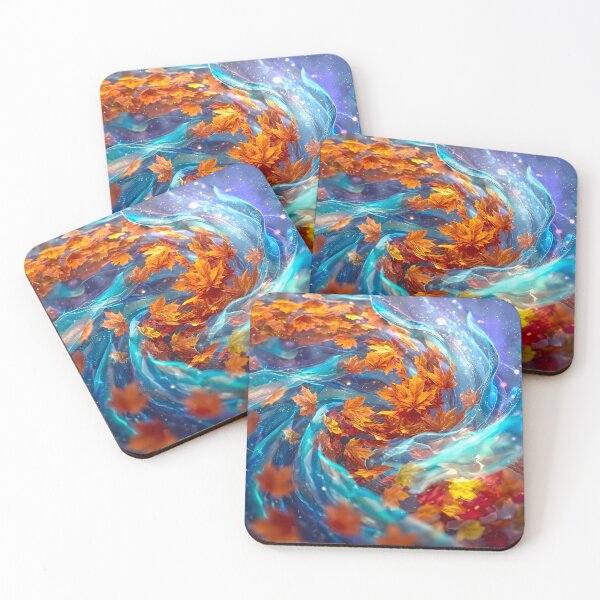 Item preview, Iridescent Autumn Leaves – Holographic Dream Floral Art designed and sold by fantasystyleiom.