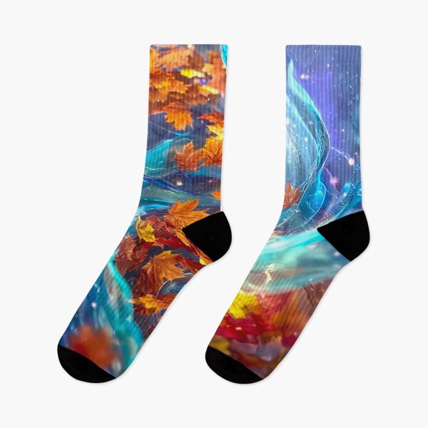 Item preview, Iridescent Autumn Leaves – Holographic Dream Floral Art designed and sold by fantasystyleiom.