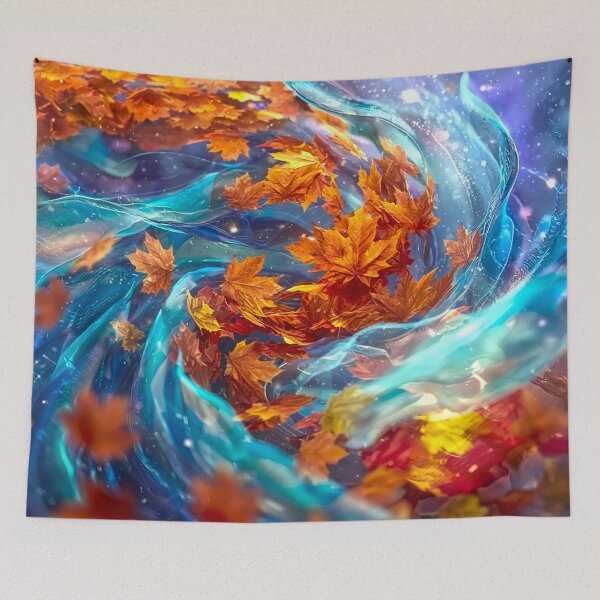 Item preview, Iridescent Autumn Leaves – Holographic Dream Floral Art designed and sold by fantasystyleiom.