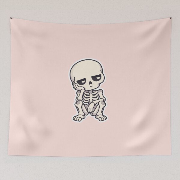 Item preview, Sarcastic Skeleton Cute Sticker Design designed and sold by Inkworksbyshery.