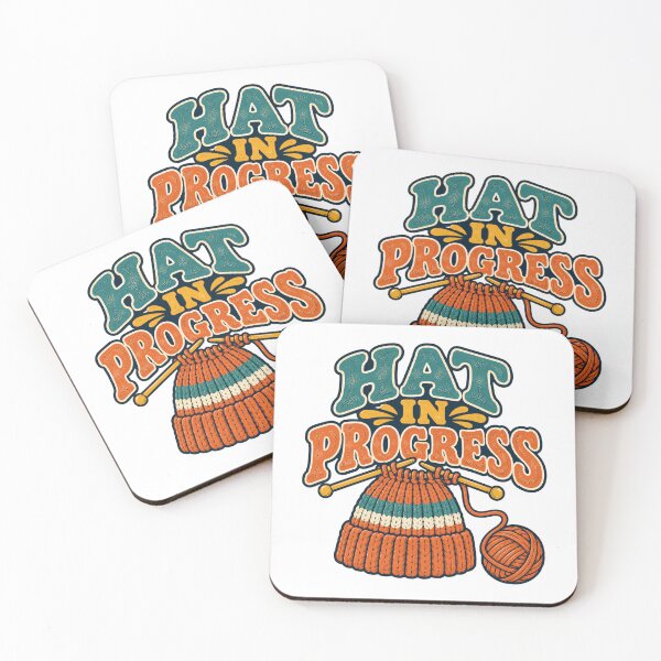 Item preview, Hat in Progress – Funny Retro Knitting Design designed and sold by EastEndTownie.