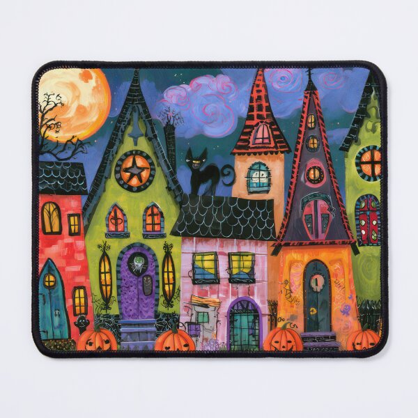 Item preview, Halloween Houses on Pumpkin Row designed and sold by NeoNebulaArt.