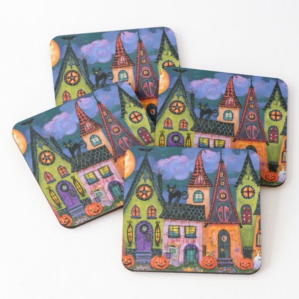 Item preview, Halloween Houses on Pumpkin Row designed and sold by NeoNebulaArt.