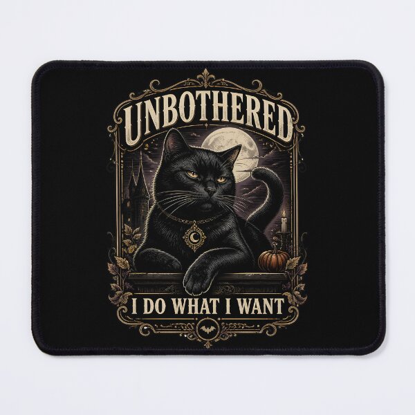 Item preview, Unbothered Black Cat Halloween Gothic Engraving designed and sold by RoyesButler.