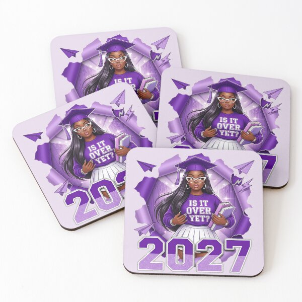 Item preview, Purple Class of 2027 Black Girl Graduation designed and sold by Miss Sassy Party Designs.