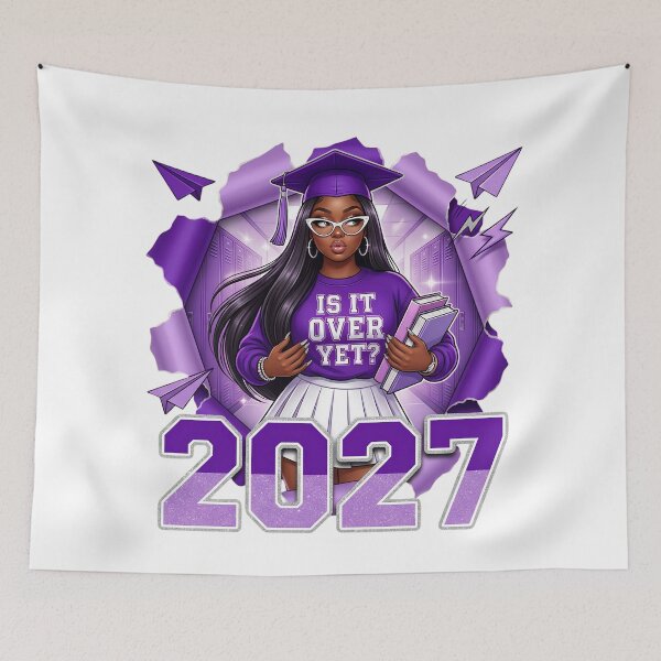 Item preview, Purple Class of 2027 Black Girl Graduation designed and sold by Miss Sassy Party Designs.