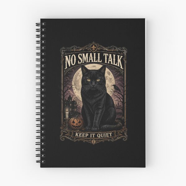 Item preview, No Small Talk Black Cat Halloween Gothic Engraving designed and sold by RoyesButler.