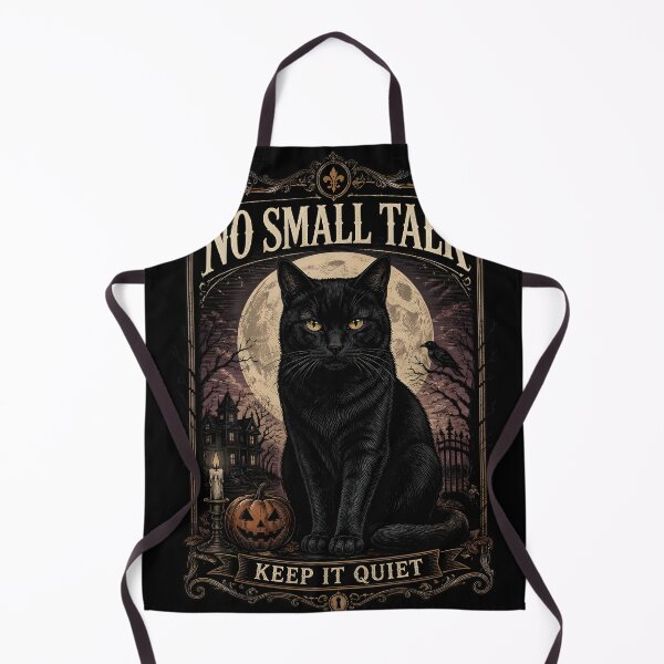 Item preview, No Small Talk Black Cat Halloween Gothic Engraving designed and sold by RoyesButler.