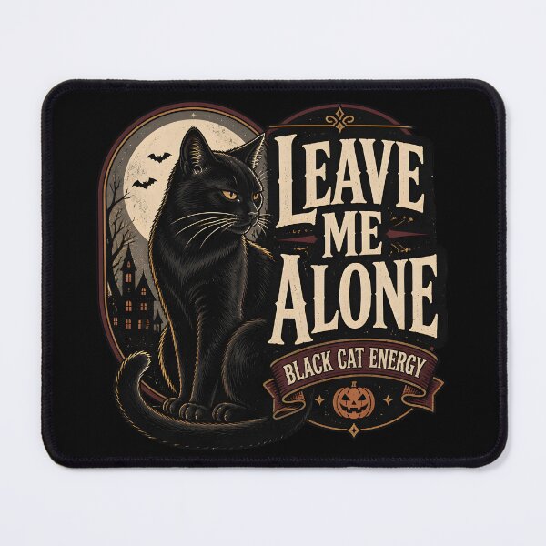 Item preview, Leave Me Alone Black Cat Halloween Retro Screen Print designed and sold by RoyesButler.