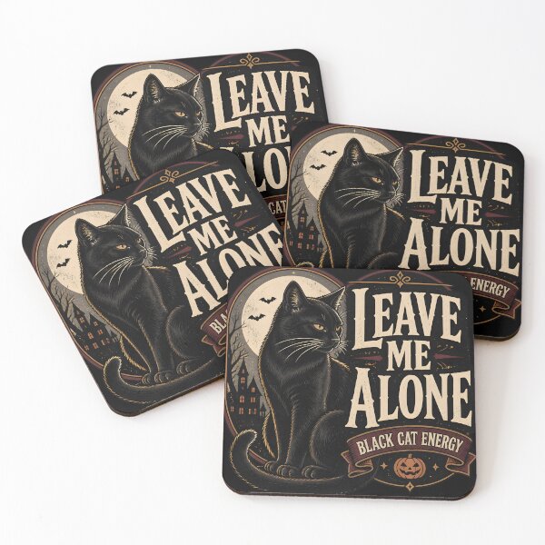 Item preview, Leave Me Alone Black Cat Halloween Retro Screen Print designed and sold by RoyesButler.