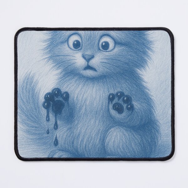Item preview, Nicky - Blue Cat Nail Polish Mishap - Fonulaseries designed and sold by Fonulaseries.
