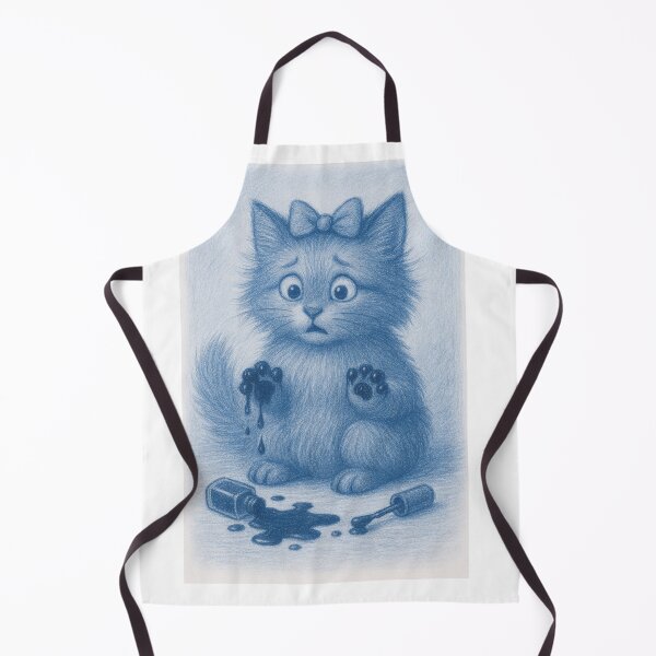 Item preview, Nicky - Blue Cat Nail Polish Mishap - Fonulaseries designed and sold by Fonulaseries.