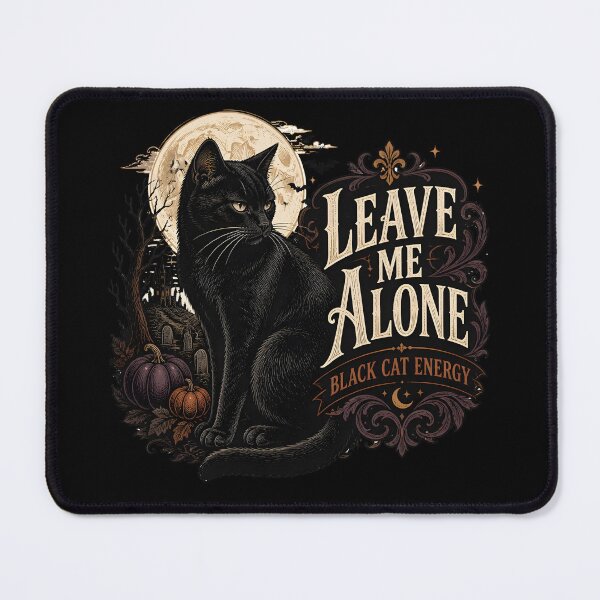 Item preview, Leave Me Alone Black Cat Halloween Gothic Engraving designed and sold by RoyesButler.