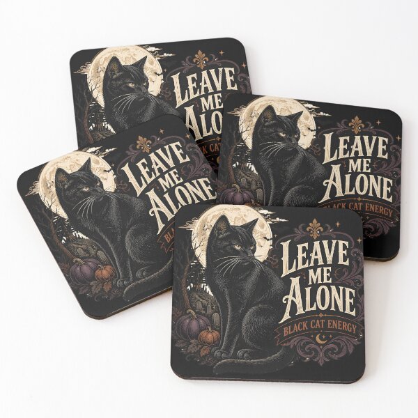 Item preview, Leave Me Alone Black Cat Halloween Gothic Engraving designed and sold by RoyesButler.