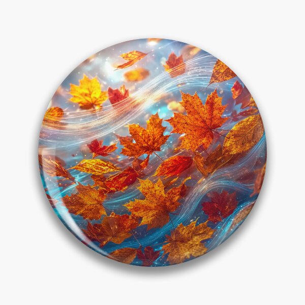 Item preview, Autumn Leaves on the Wind – Holographic Dream Floral Art designed and sold by fantasystyleiom.