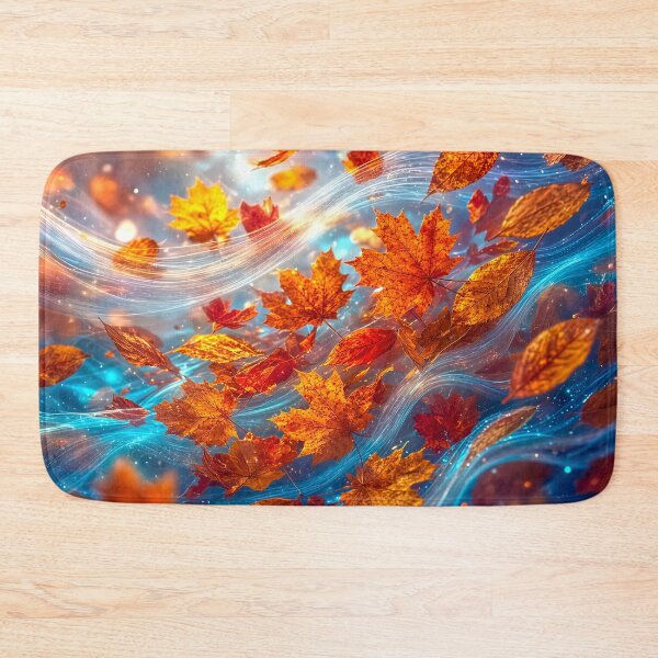 Item preview, Autumn Leaves on the Wind – Holographic Dream Floral Art designed and sold by fantasystyleiom.
