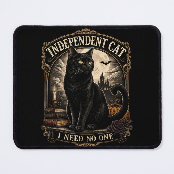 Item preview, Independent Cat Black Cat Halloween Gothic Engraving designed and sold by RoyesButler.