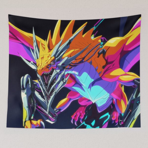 Item preview, The Cyber Beast's Flight in Neon Light designed and sold by SabaMirzique.