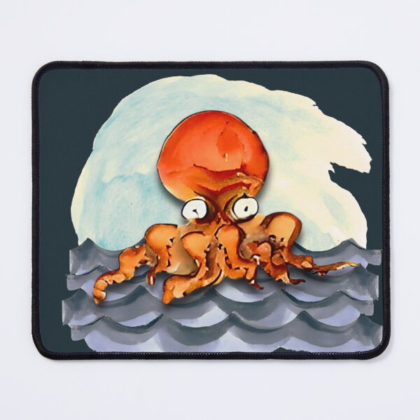 Item preview, Cute Watercolor Octopus in the Waves designed and sold by TackyTime.