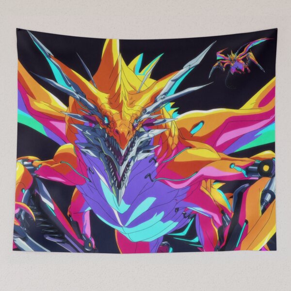 Item preview, The Cyber Beast's Flight in Neon Light (V2) designed and sold by SabaMirzique.