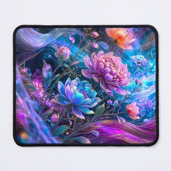 Item preview, Glowing Cosmic Peonies – Fantasy Purple Floral Art designed and sold by fantasystyleiom.