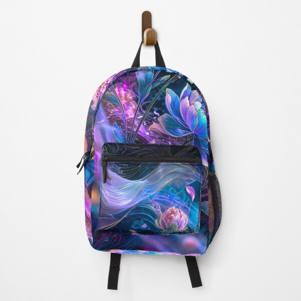 Item preview, Glowing Cosmic Peonies – Fantasy Purple Floral Art designed and sold by fantasystyleiom.