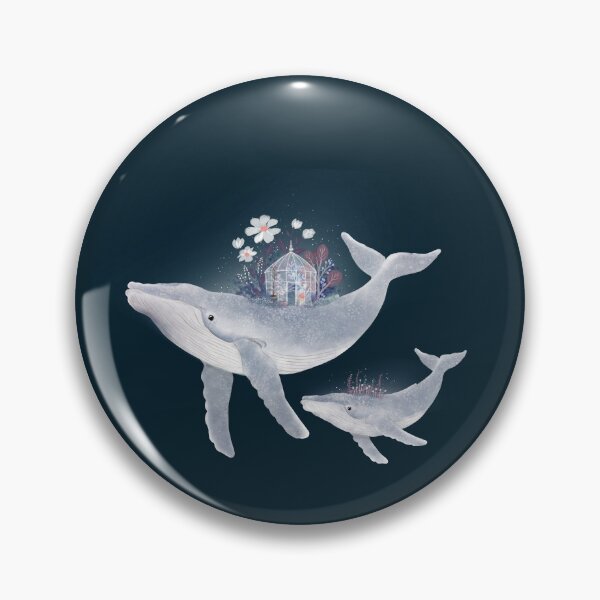 Item preview, Whale World Glasshouse – Mother and Baby Whale Garden designed and sold by Katherine Quinn Illustration.