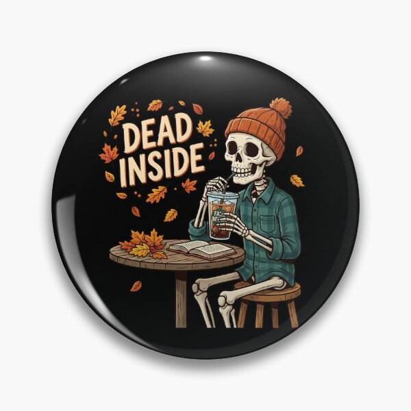 Item preview, Dead Inside - Cozy Fall Skeleton Drinking Coffee designed and sold by AOG-DESIGNS.
