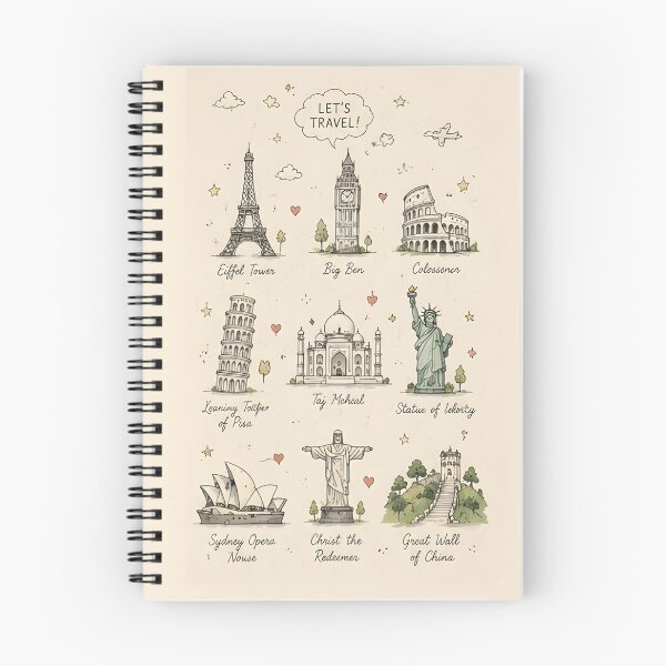 Item preview, Doodle Landmarks – Hand-Drawn Travel Design, Let´s travel designed and sold by KWW SHOP.