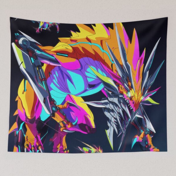 Item preview, The Cyber Beast's Flight in Neon Light (V4) designed and sold by SabaMirzique.