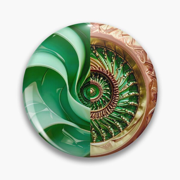 Item preview, Celadon Wave and Metallic Copper Vortex designed and sold by Vicky Brago-Mitchell®.