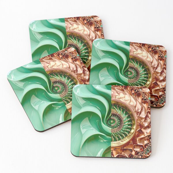 Item preview, Celadon Wave and Metallic Copper Vortex designed and sold by Vicky Brago-Mitchell®.