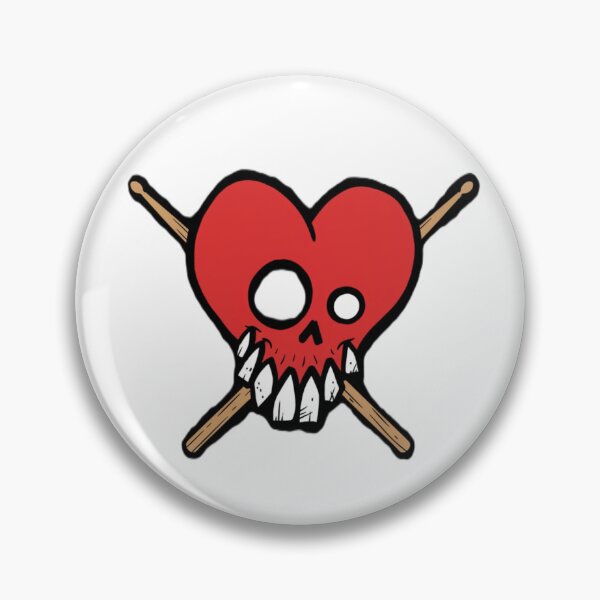 Item preview, Drumming Heart Skull designed and sold by skullnutz.