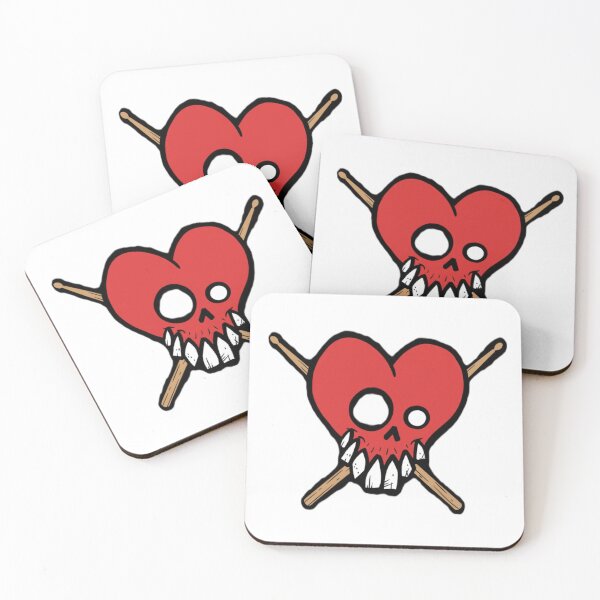 Item preview, Drumming Heart Skull designed and sold by skullnutz.
