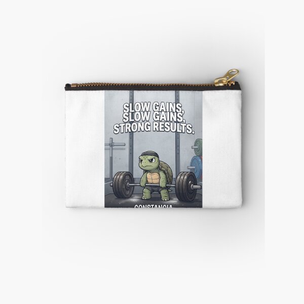 Item preview, Funny Turtle Gym Workout Slow Gains Strong Results Cute Tortoise Fitness Sticker designed and sold by fastansic.