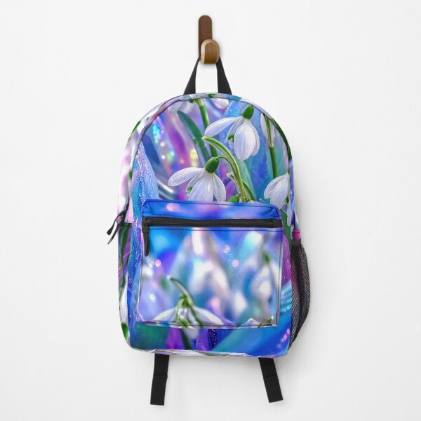 Item preview, Iridescent Snowdrops – Pastel Holographic Spring Floral Art designed and sold by fantasystyleiom.