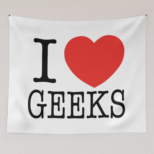 Aperçu de l'œuvre J'adore les geeks - Drôle créée et vendue par DGMaxShop.